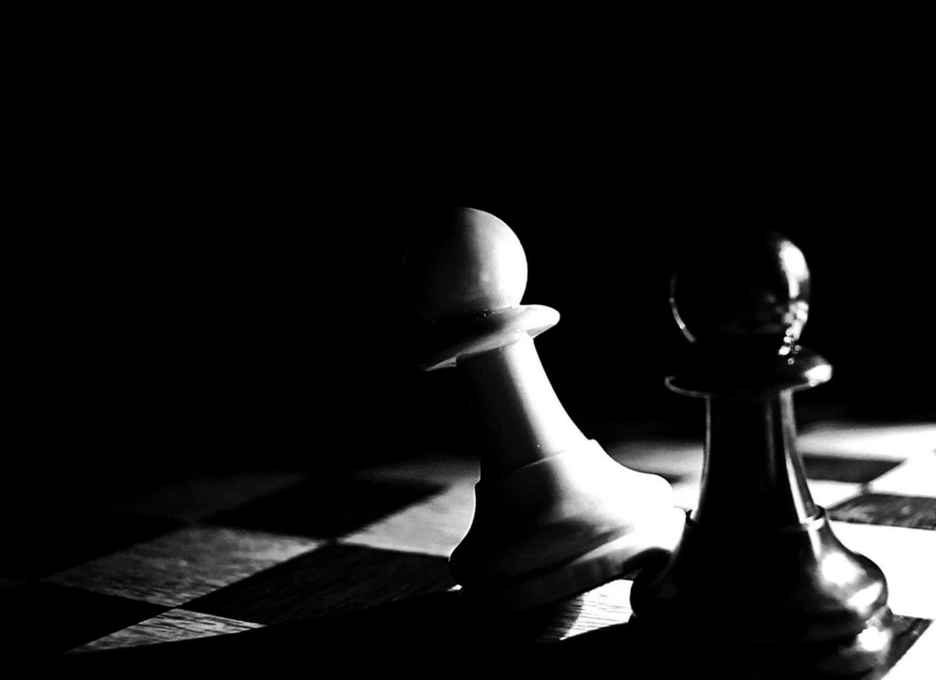Kølig sort og hvid skakbillede