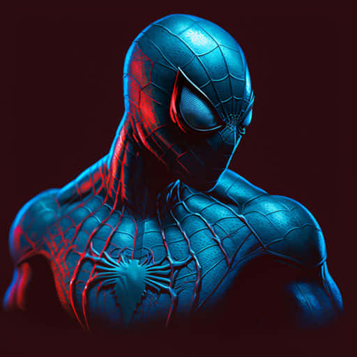 Impresionanteimagen De Perfil De Spiderman En Negro. Fondo de pantalla