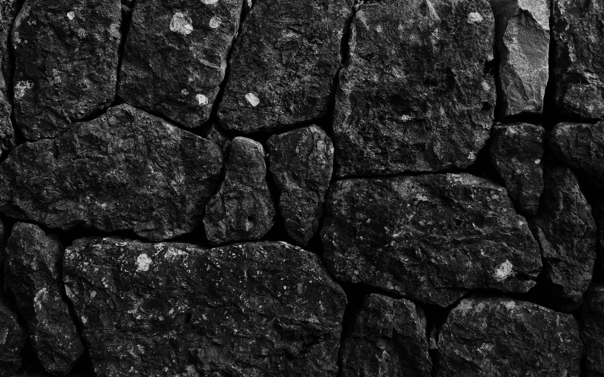 Majestic Black Stone Wall Wallpaper