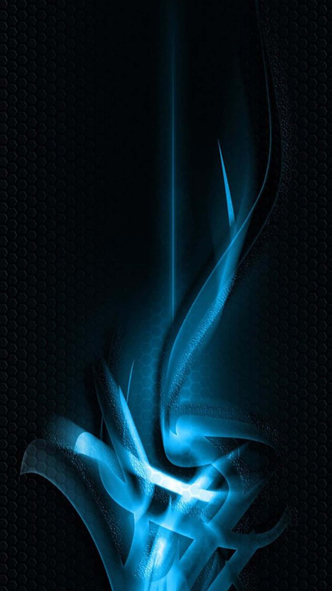 Glowing Cool Blue Abstract iPhone Art Wallpaper