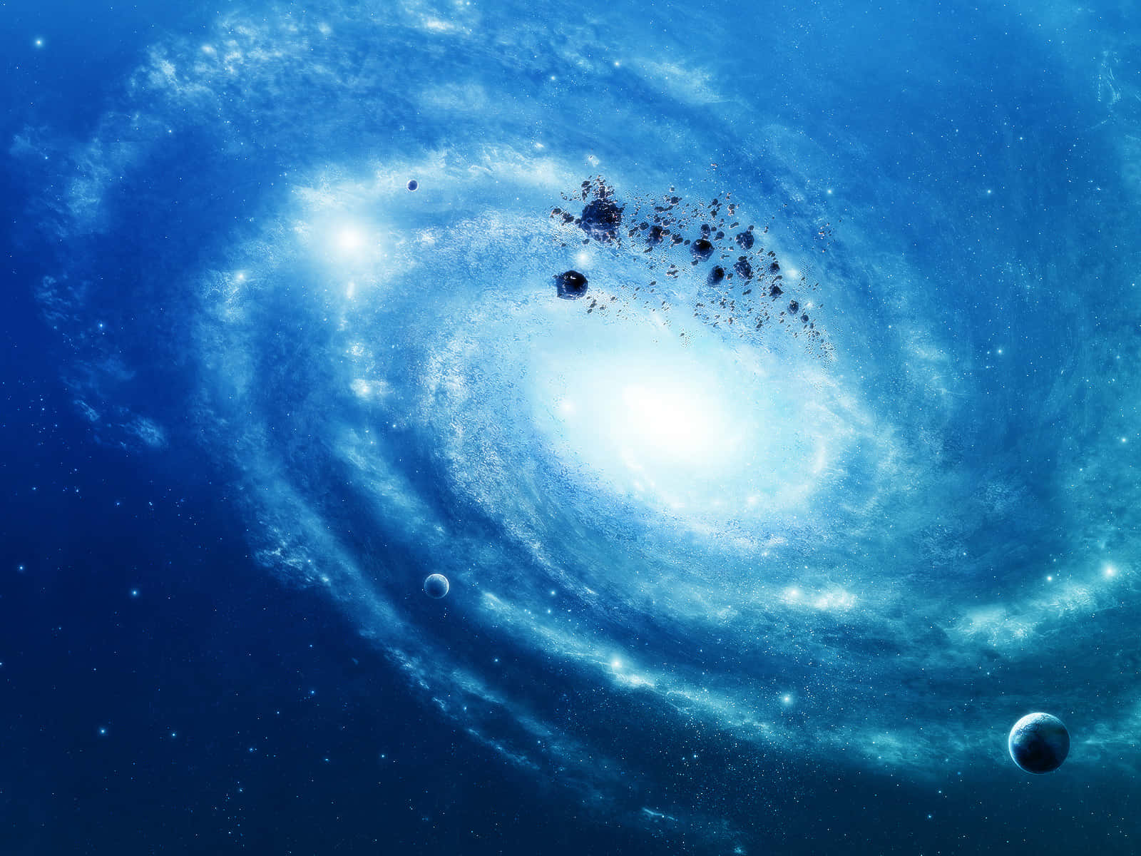 Descubraa Beleza De Uma Galáxia Azul Legal. Papel de Parede