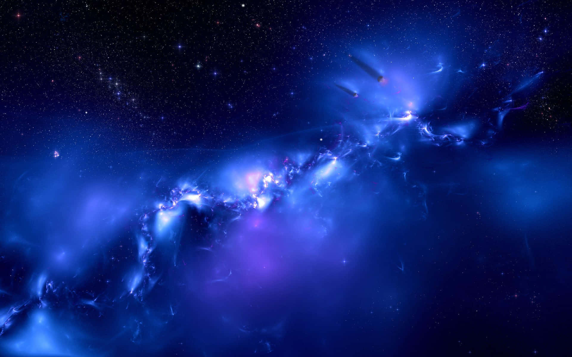 Erkundedie Weite Der Coolen Blauen Galaxie Wallpaper