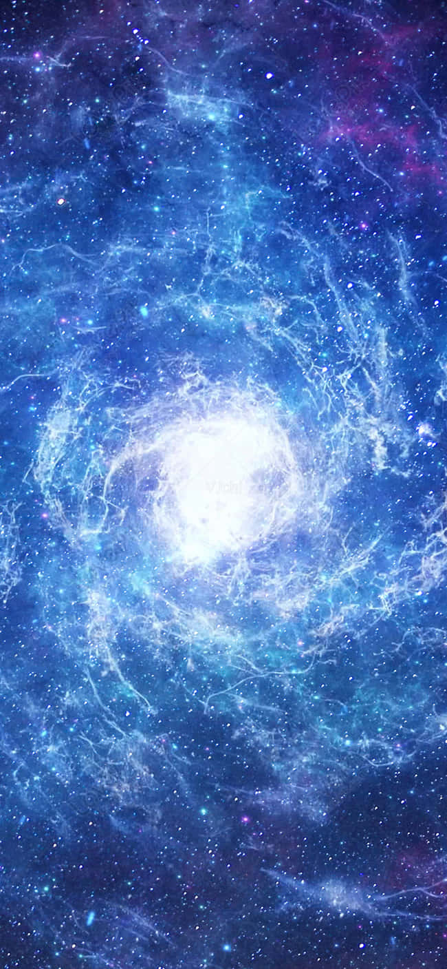 Utforskaskönheten Och Mysteriet I En Cool Blå Galax. Wallpaper