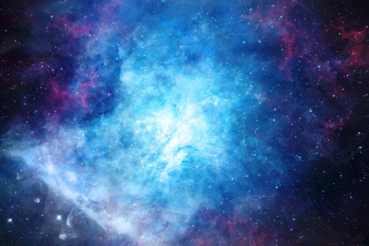 En fascinerende udsigt over vores egen Mellemhavsgala - Cool Blue Galaxy Tapet Wallpaper