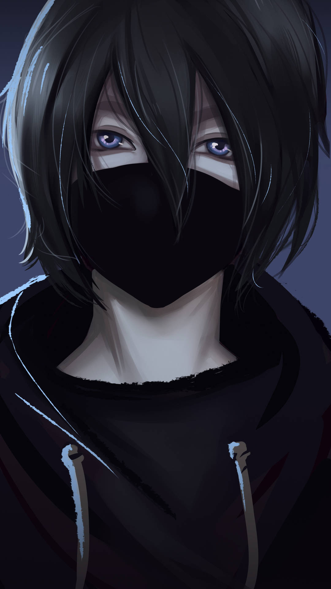 Download Cool Boy Anime With Black Mask Wallpaper 