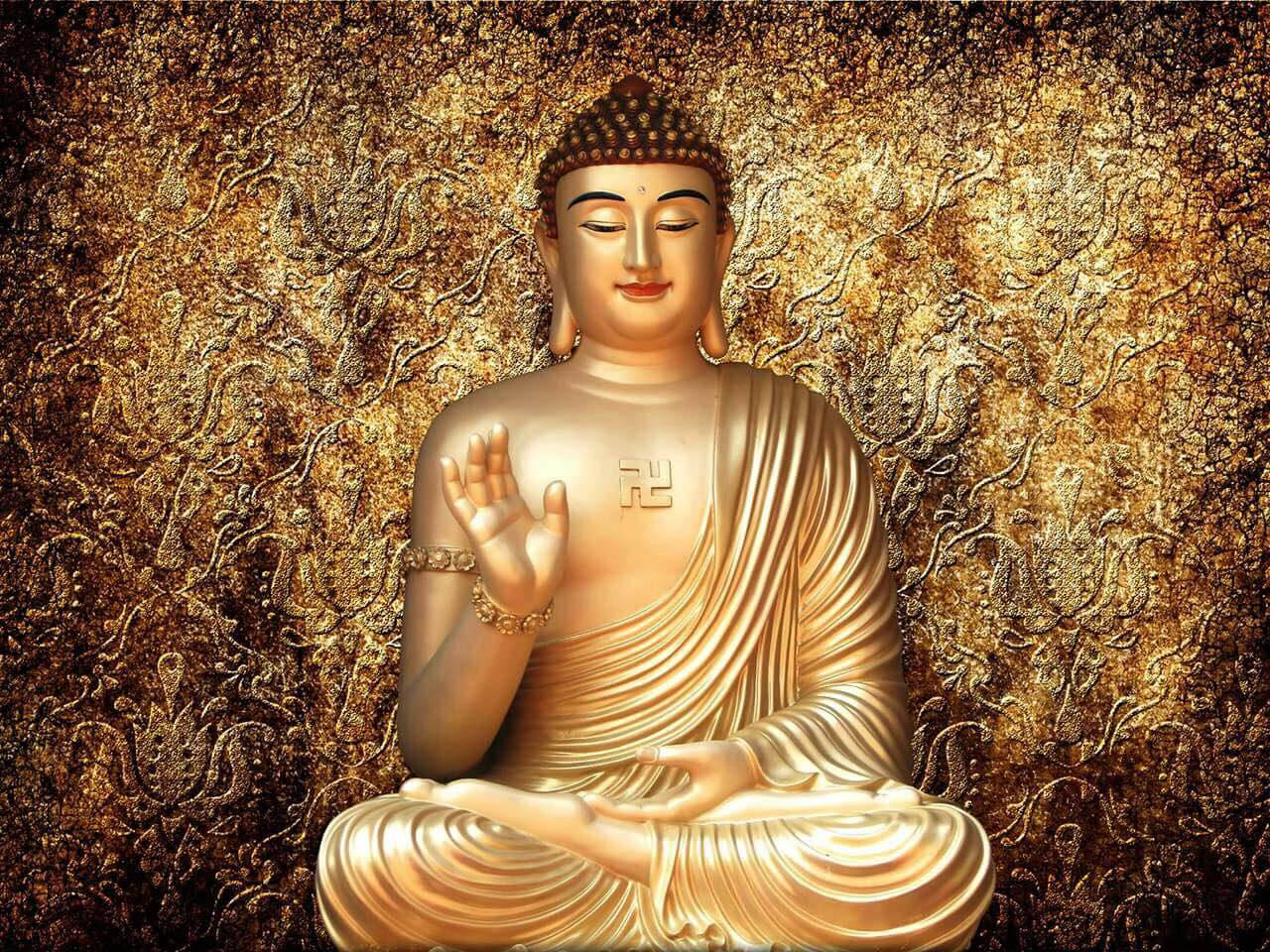 Cool Buddha 3d Golden Statue Wallpaper