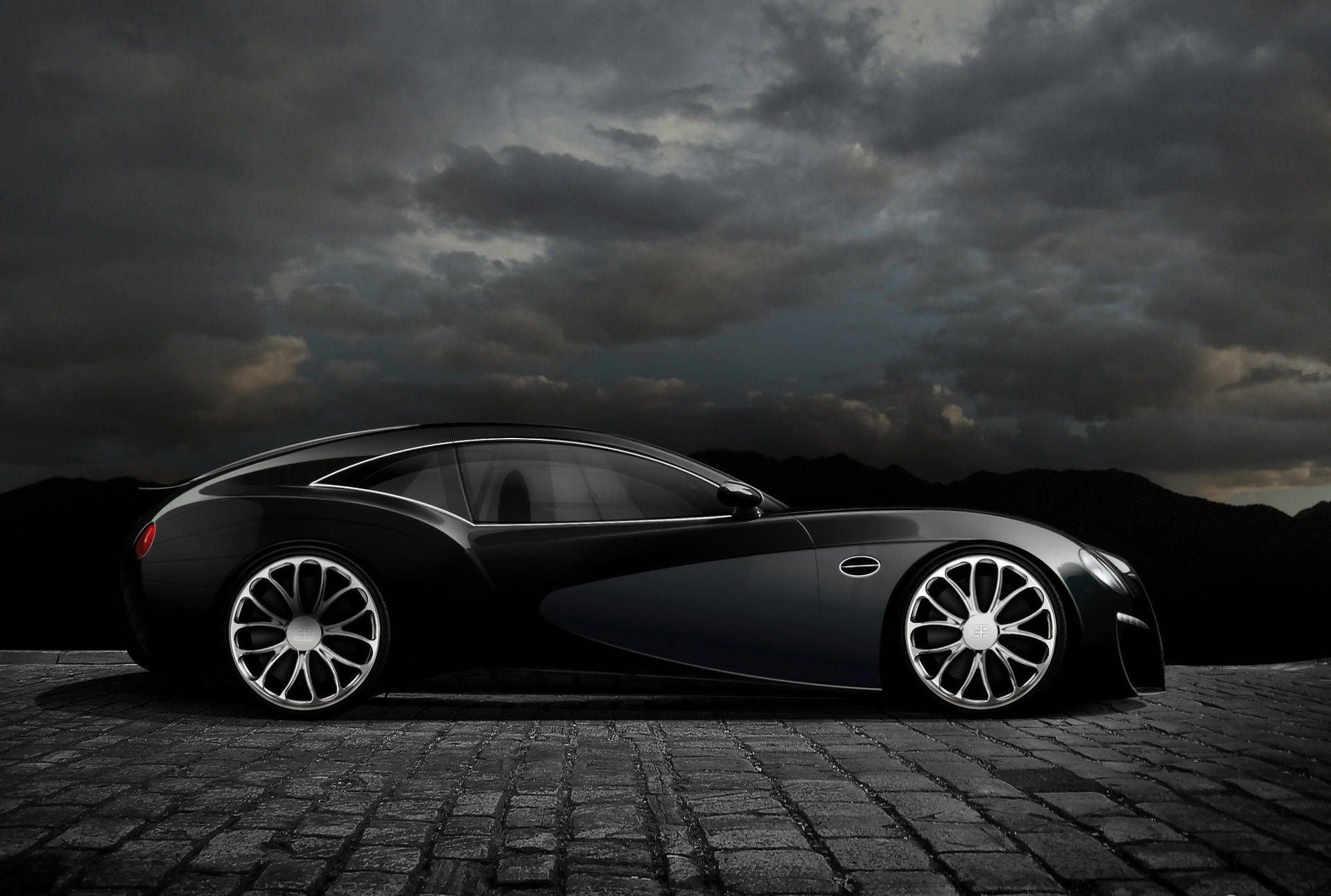 Cool Bugatti Type 7 Black Wallpaper