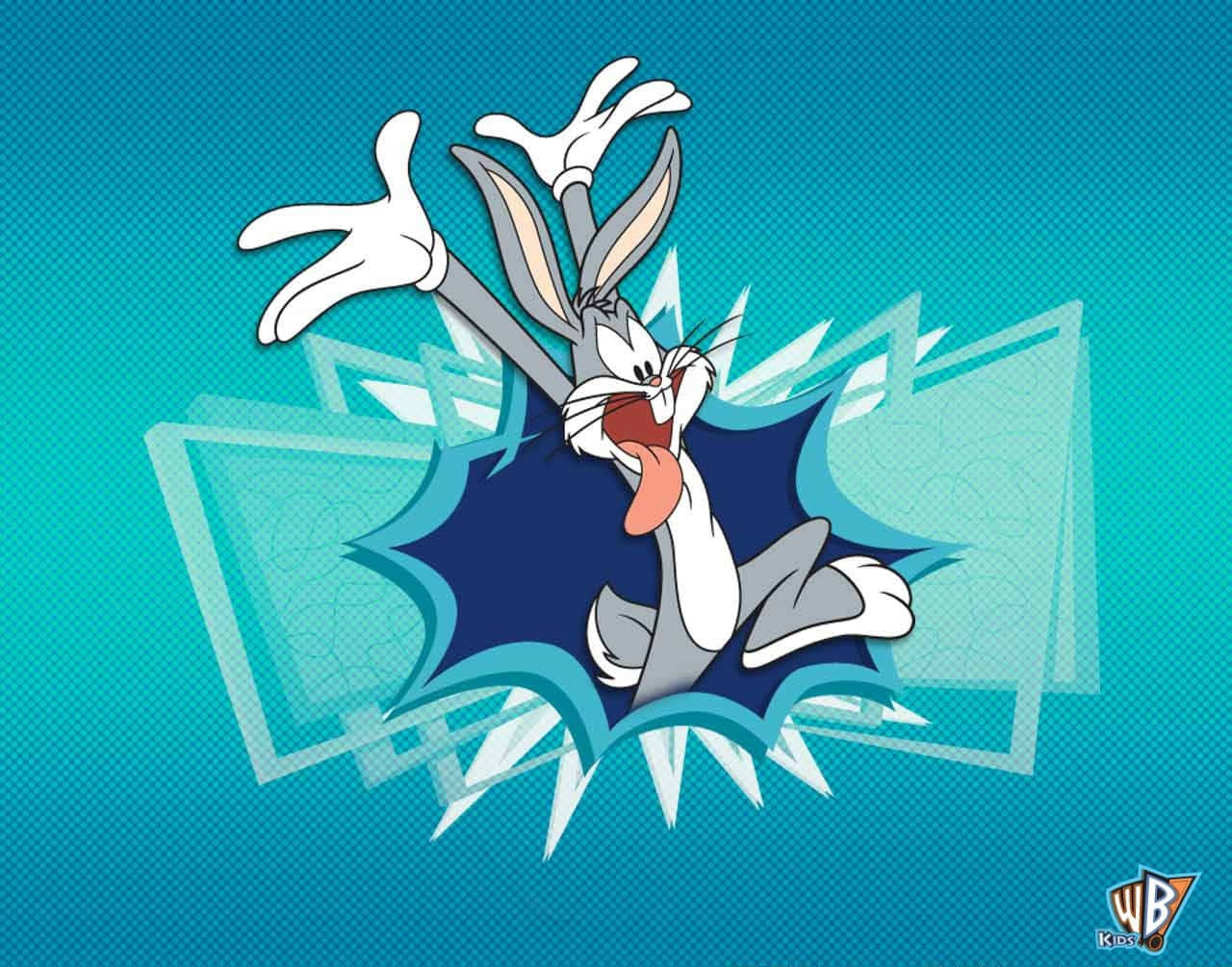 Skrigende Logo Af Cool Bugs Bunny Wallpaper