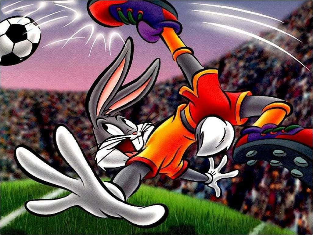 Cool Bugs Bunny Playing Football Wallpaper
