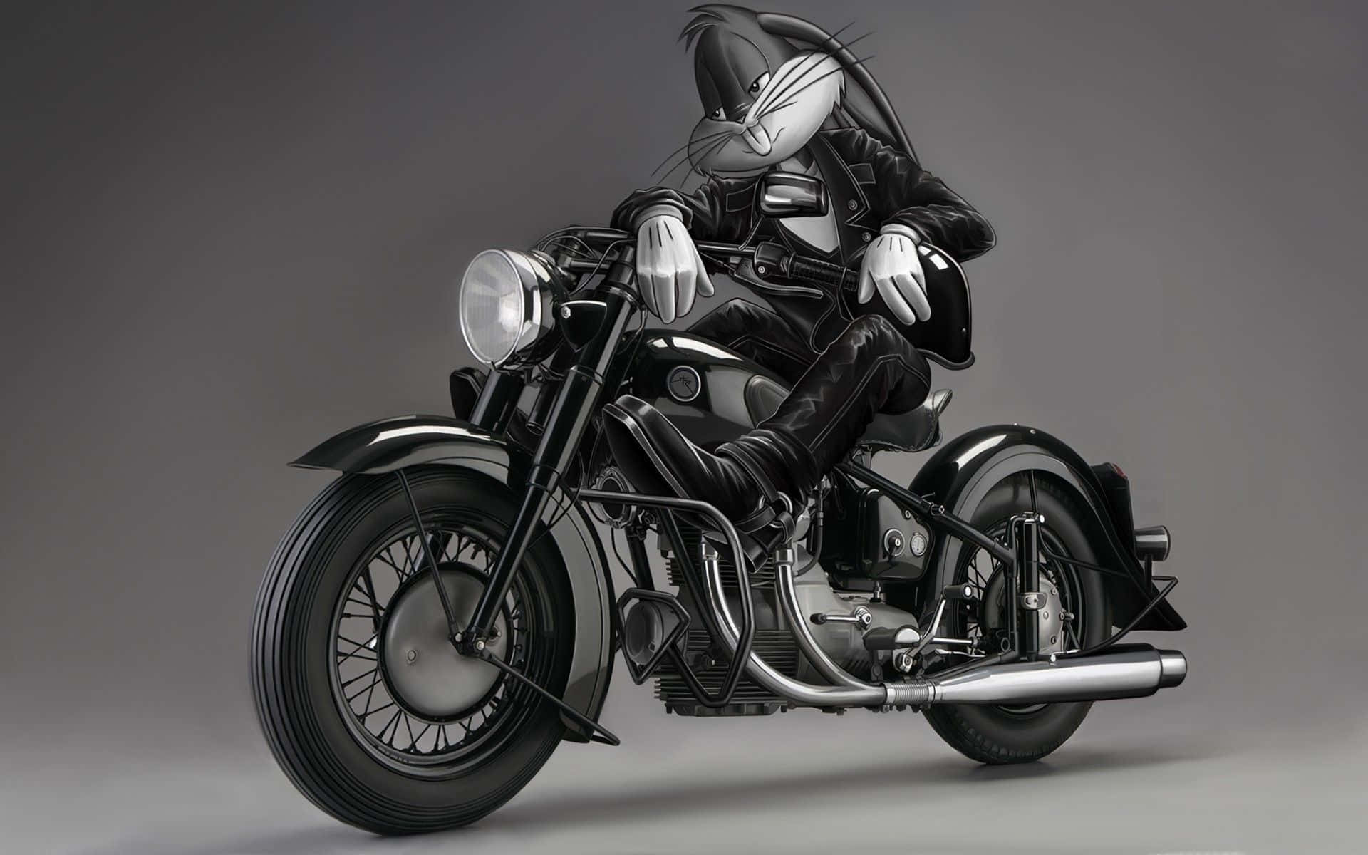 Cool Bugs Bunny Motorcycle Photoshoot Wallpaper