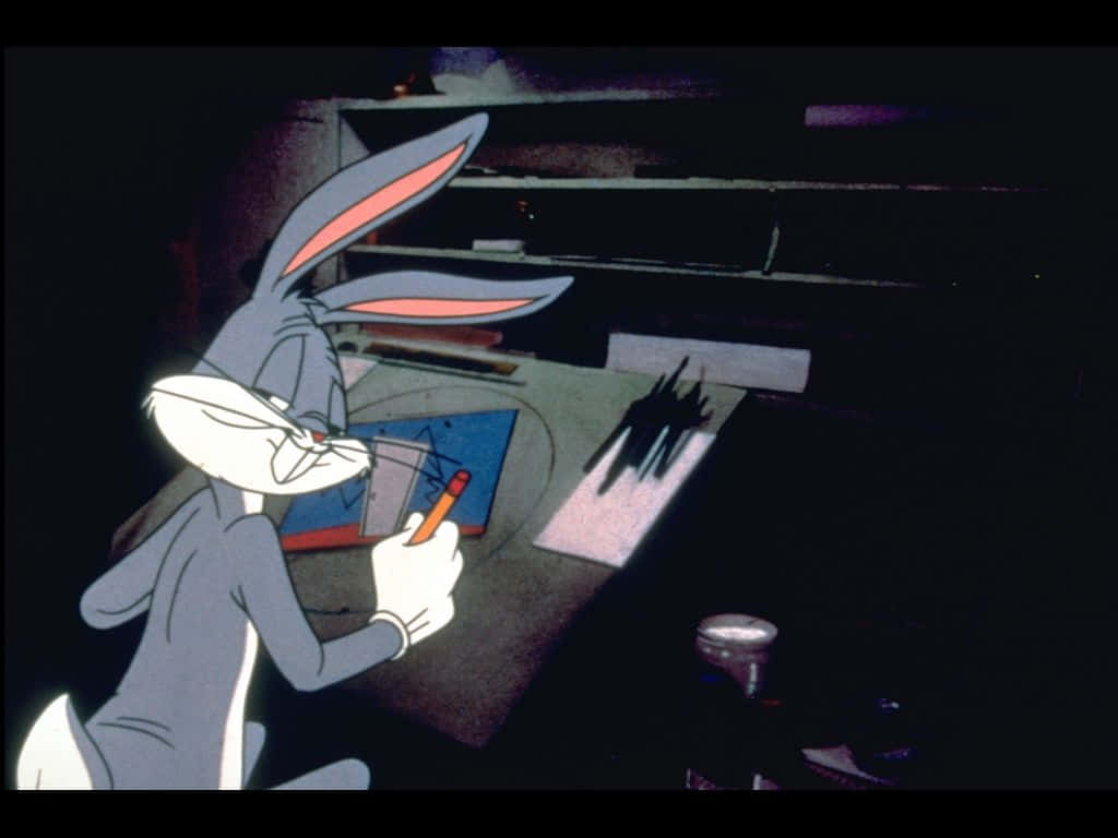 Sjov Bugs Bunny gør maling Wallpaper