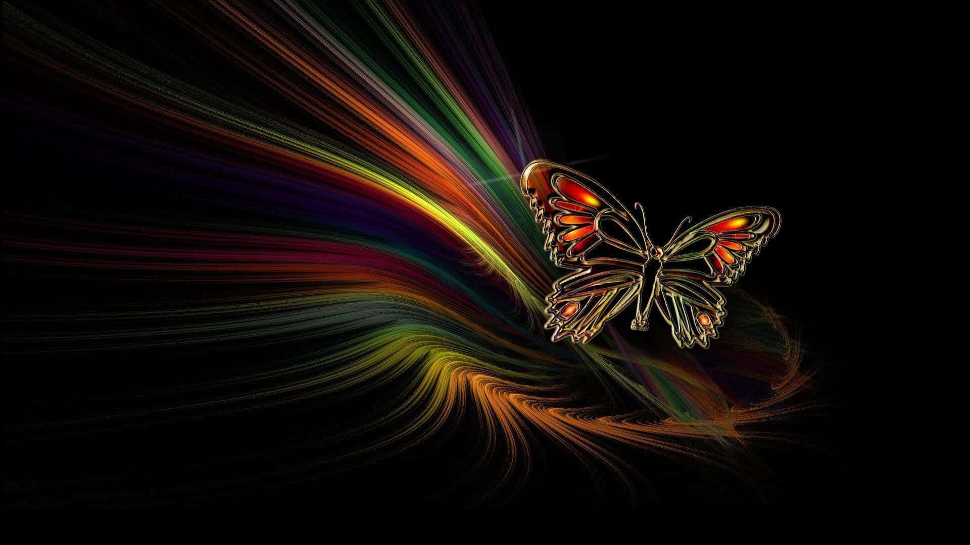 "A stunning butterfly lands gracefully on the flower petal” Wallpaper