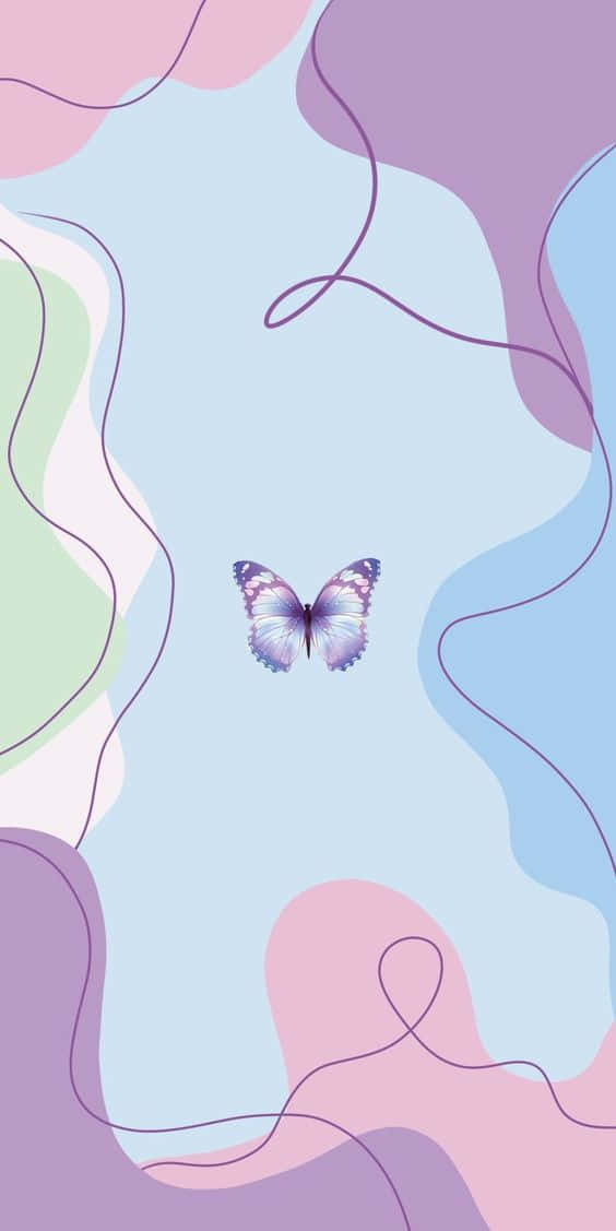 A Butterfly On A Blue And Pink Background Wallpaper