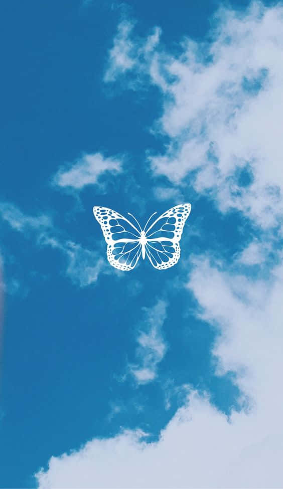 A Cool Butterfly Flies Through the Air Wallpaper