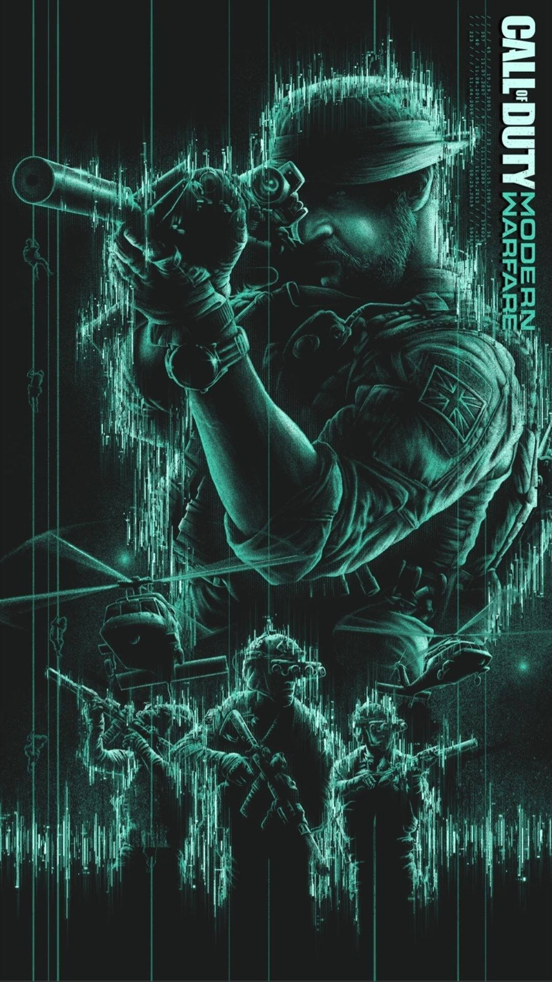 Cool Call Of Duty Modern Warfare Iphone Digital Green Art Wallpaper