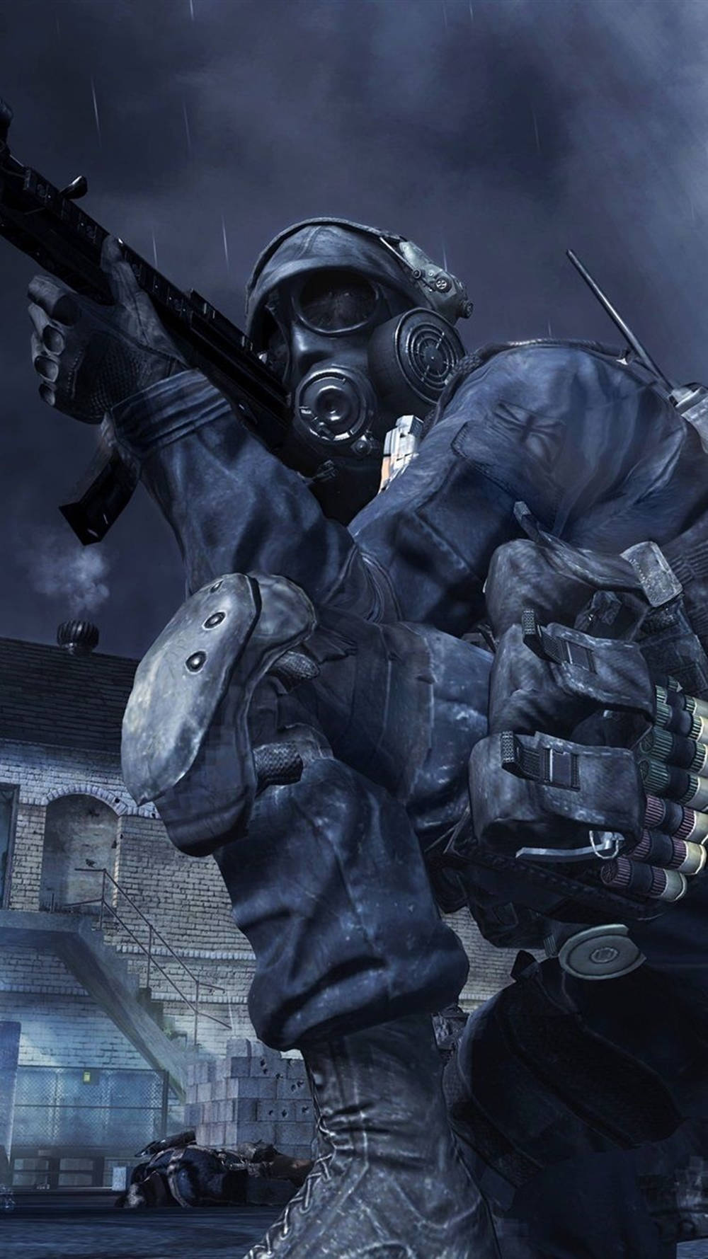 Cool Call Of Duty Modern Warfare Iphone Soldier Gas Mask Wallpaper