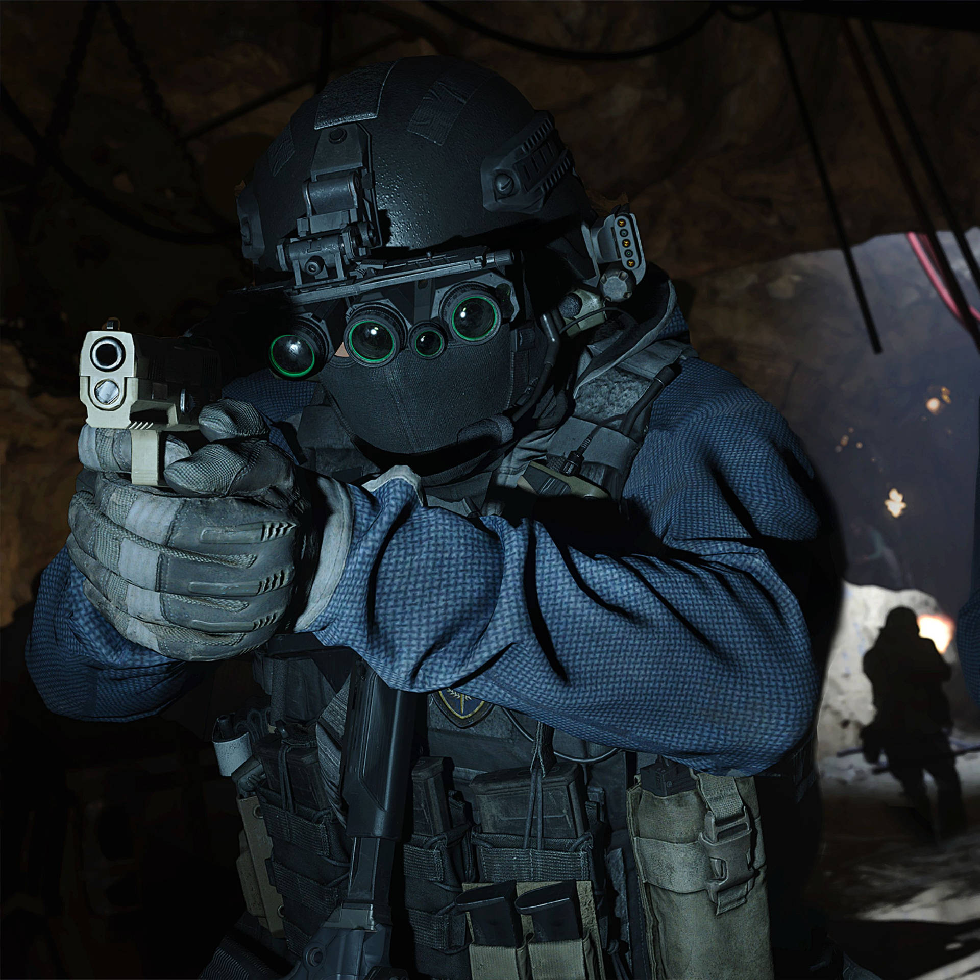Cool Call Of Duty Modern Warfare iPhone Soldier Through Cave Wallpaper