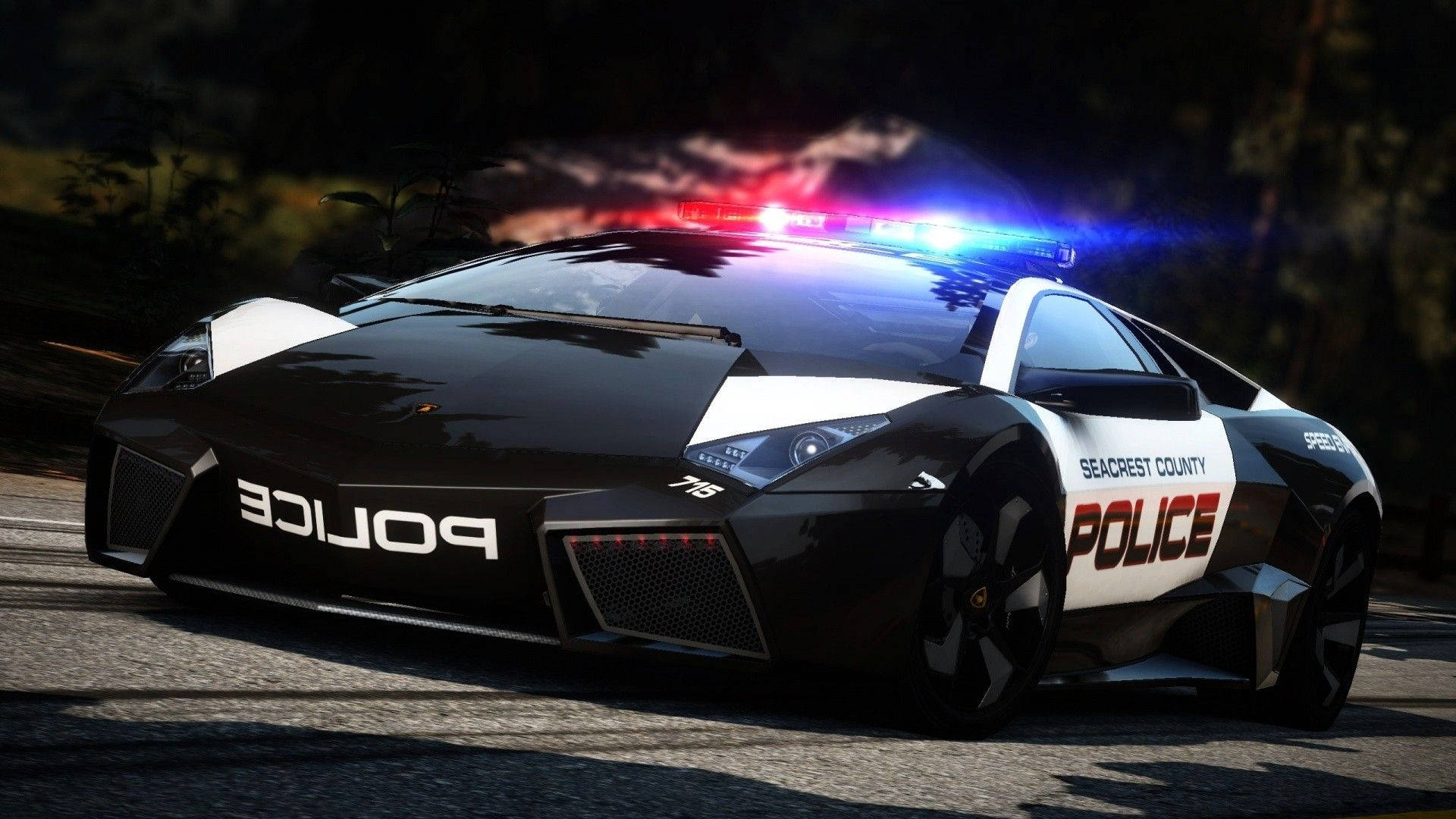 Auto Fantastiche: Design Lamborghini Della Polizia Sfondo