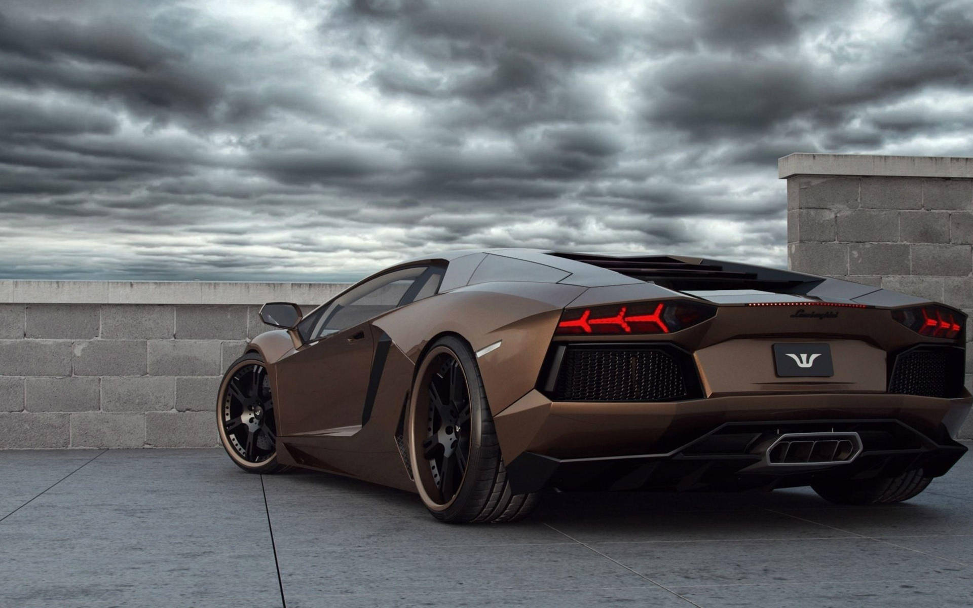 Cool Cars: Sleek Brown Lamborghini Background