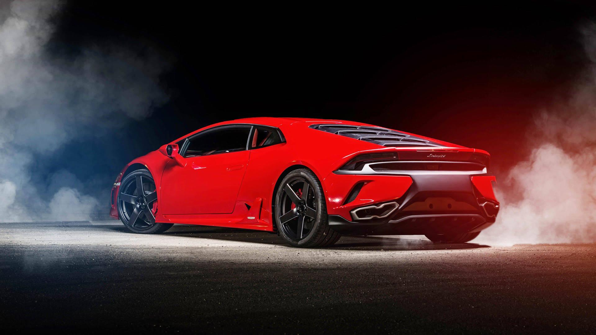 Seje Biler: Rygning Rød Lamborghini Wallpaper