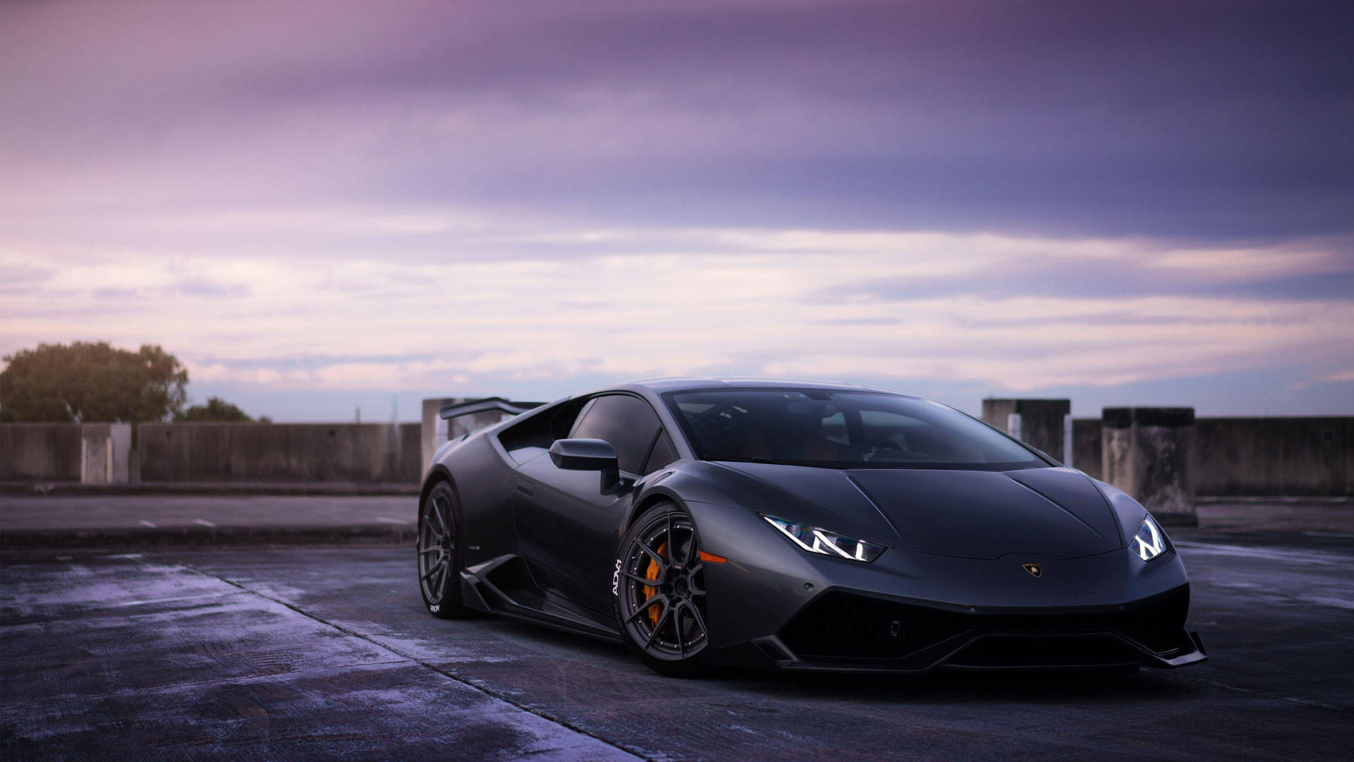 Fantastiche Auto: Twilight Black Lamborghini Sfondo