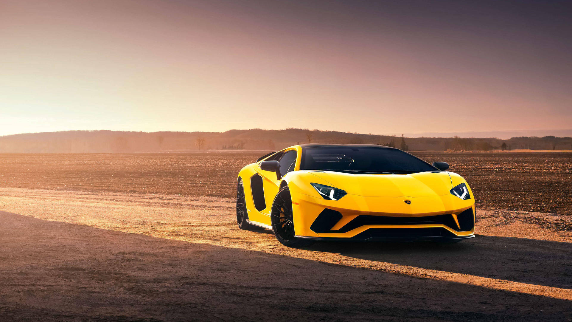 Auto Fantastiche: Lamborghini Giallo Sottile Sfondo