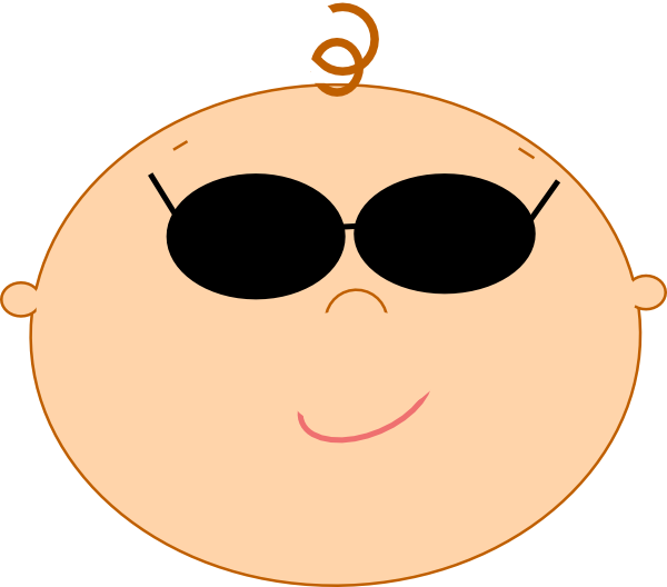 Cool Cartoon Baby With Sunglasses PNG