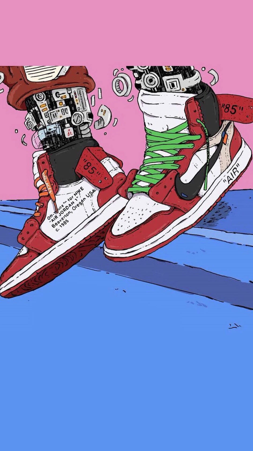 Cool Cartoon Jordan Shoes Chicago Wallpaper