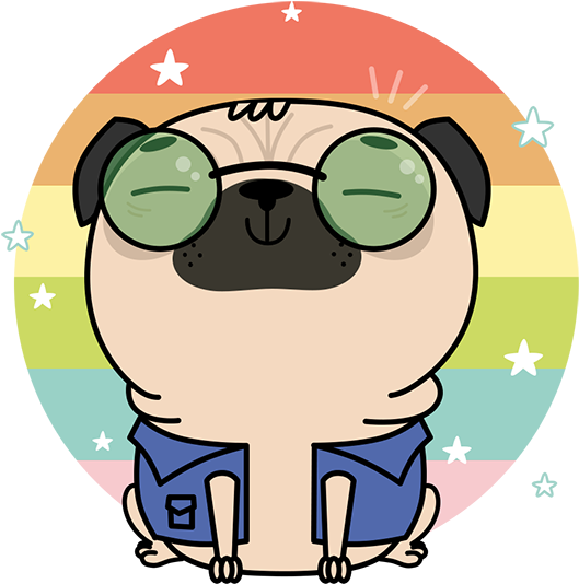 Cool Cartoon Pugwith Sunglasses PNG