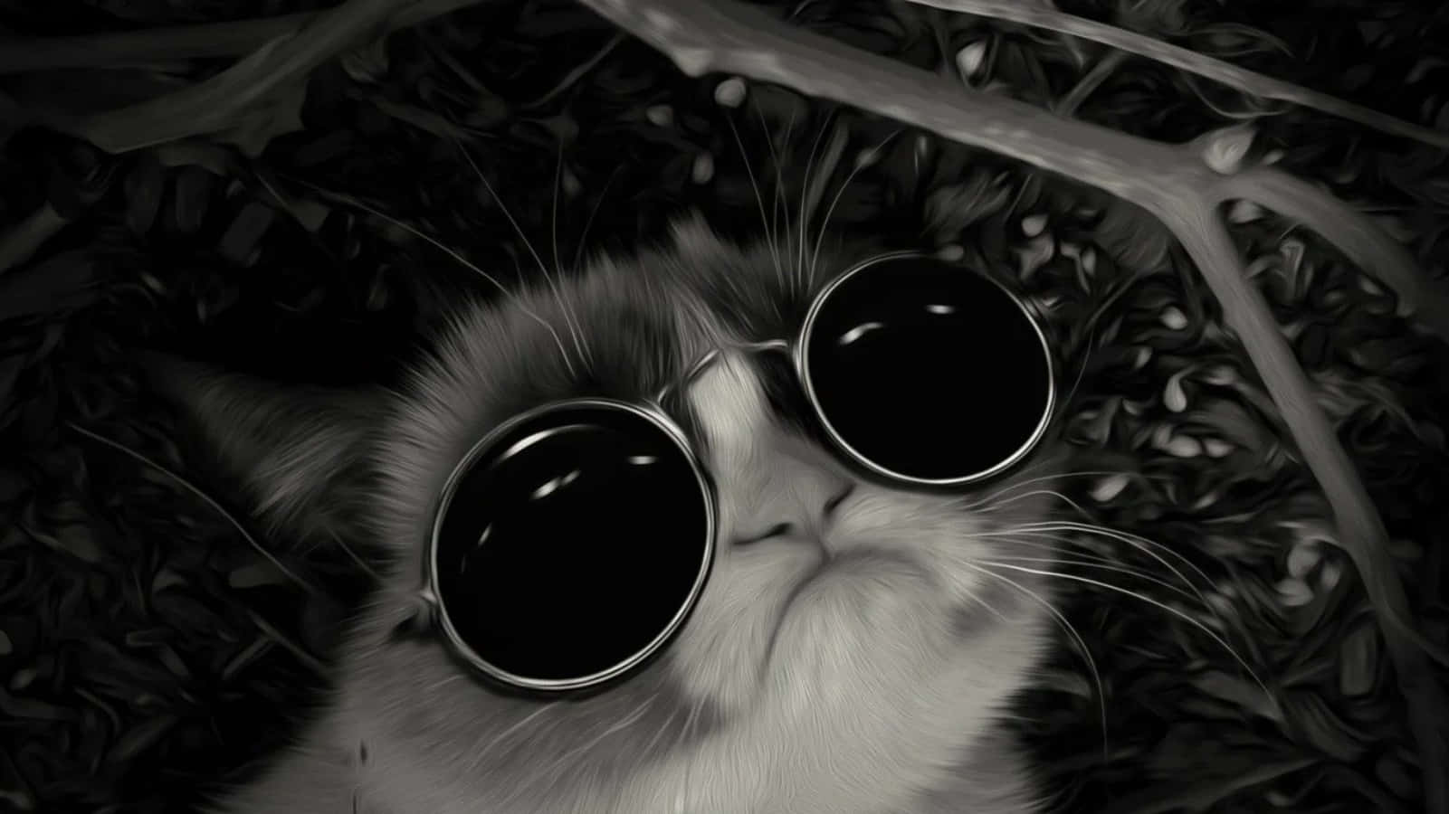 Stylish Feline Lounging in Sunglasses