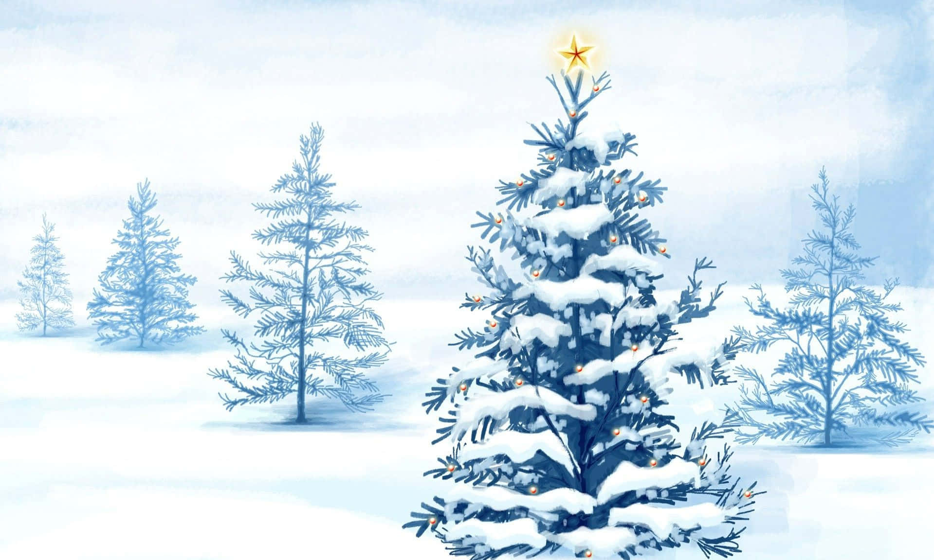 Cooleweihnachts-tannenwald Weißer Weihnachtsbaum Wallpaper