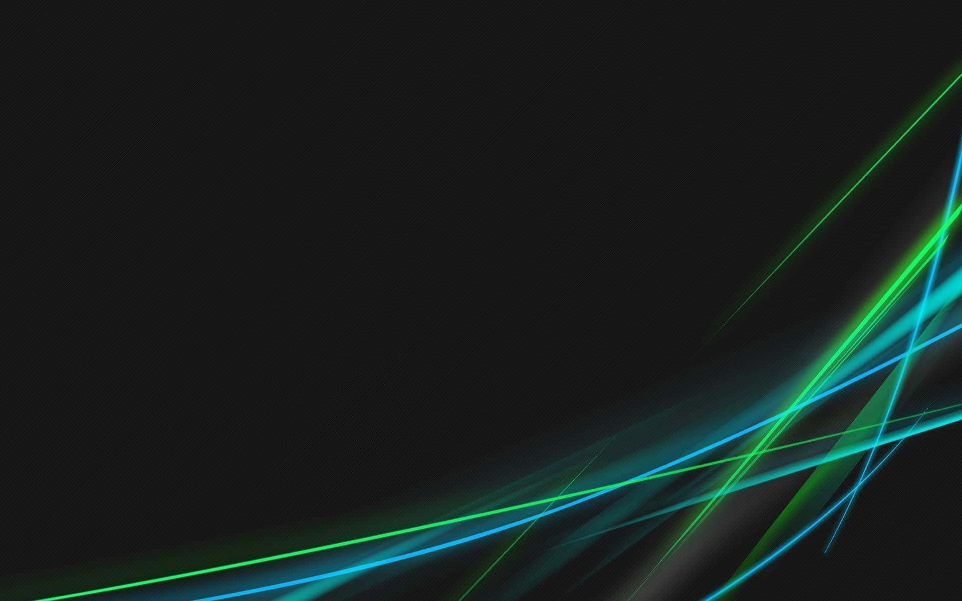 A Black Background With Green And Blue Lines