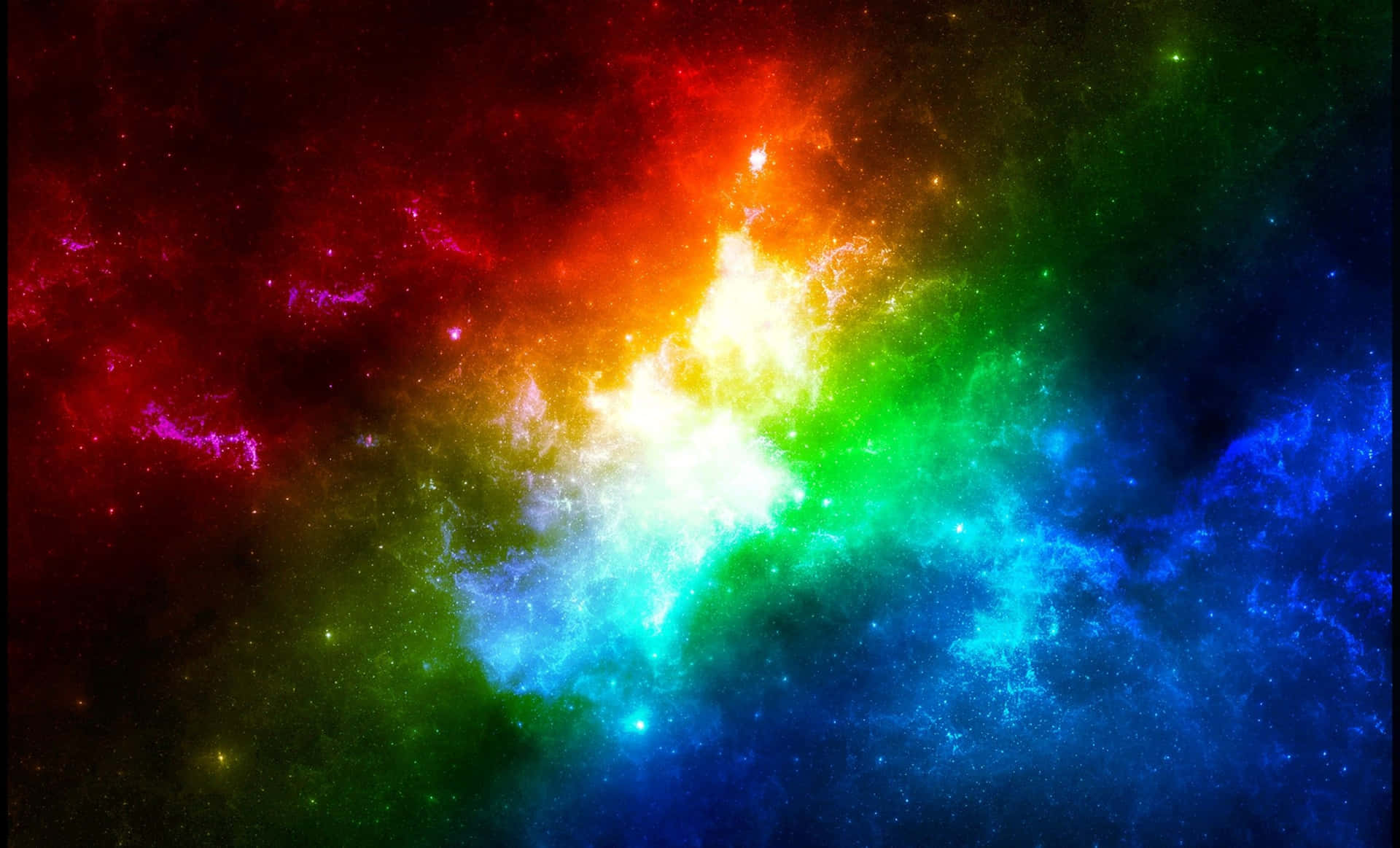 Digital Art Ranibow Cool Colored Nebula Abstract Wallpaper