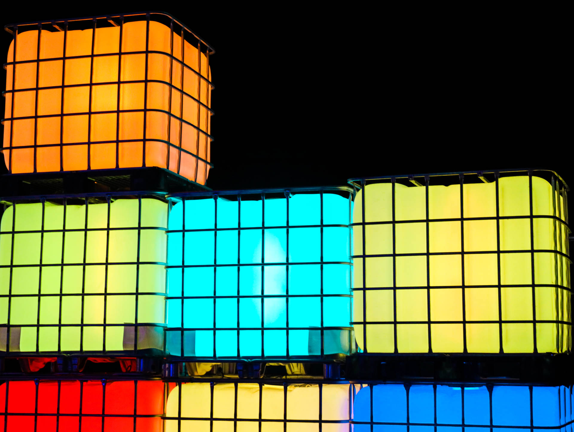 Cool Assorted Colored Block Lanterns wallpaper