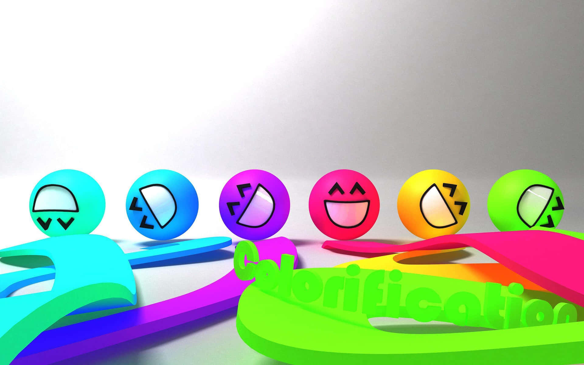 Digital Art Of Cool Colored Smiley Face Wallpaper