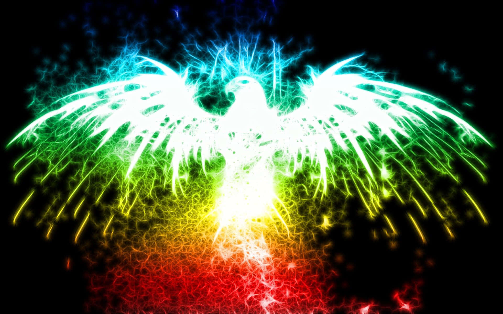 Digital Art Of Cool Colored Phoenix Abstract Wallpaper