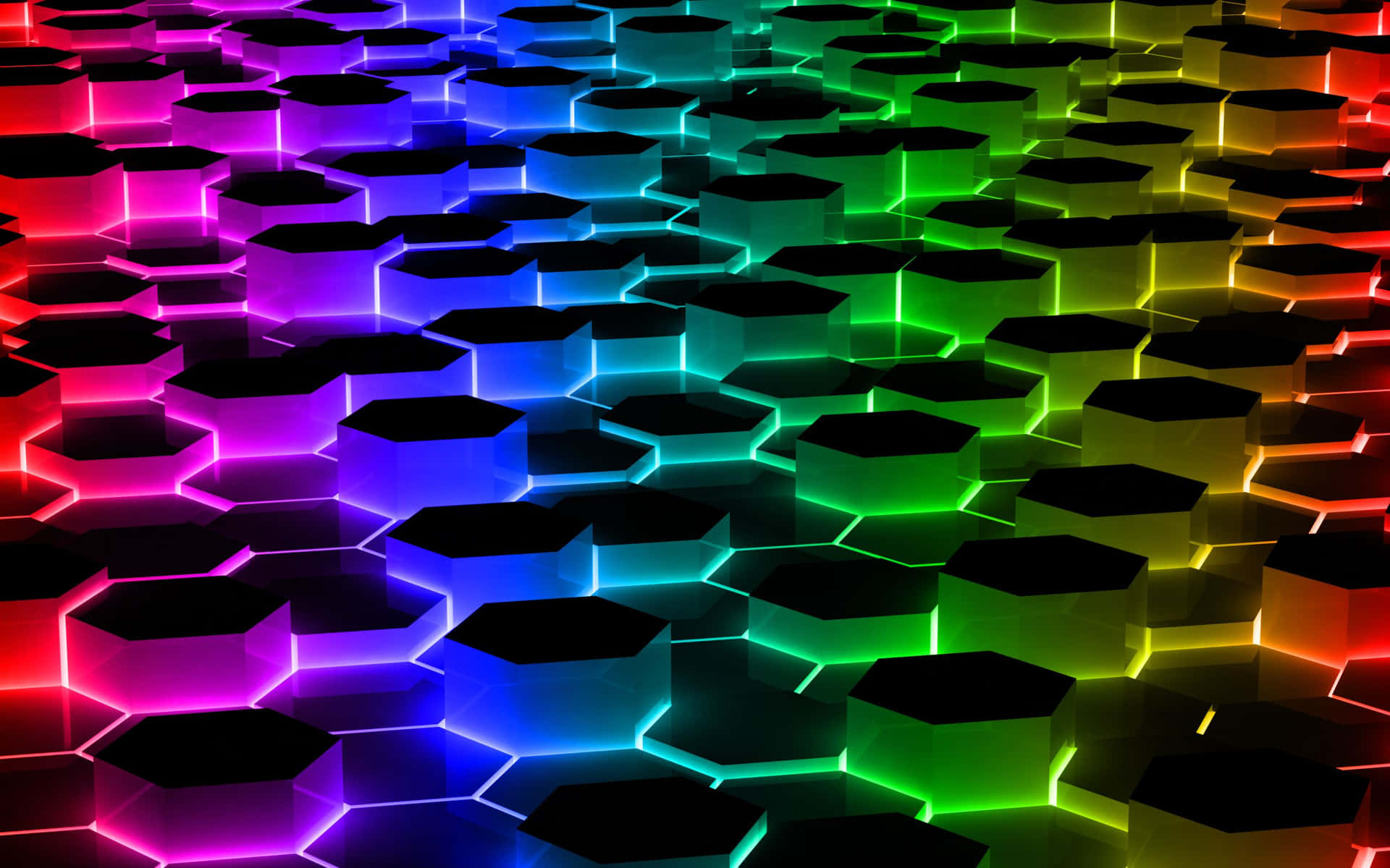 Digitalekunst, Coole Farbenfrohe Dreidimensionale Hexagon-abstraktion. Wallpaper