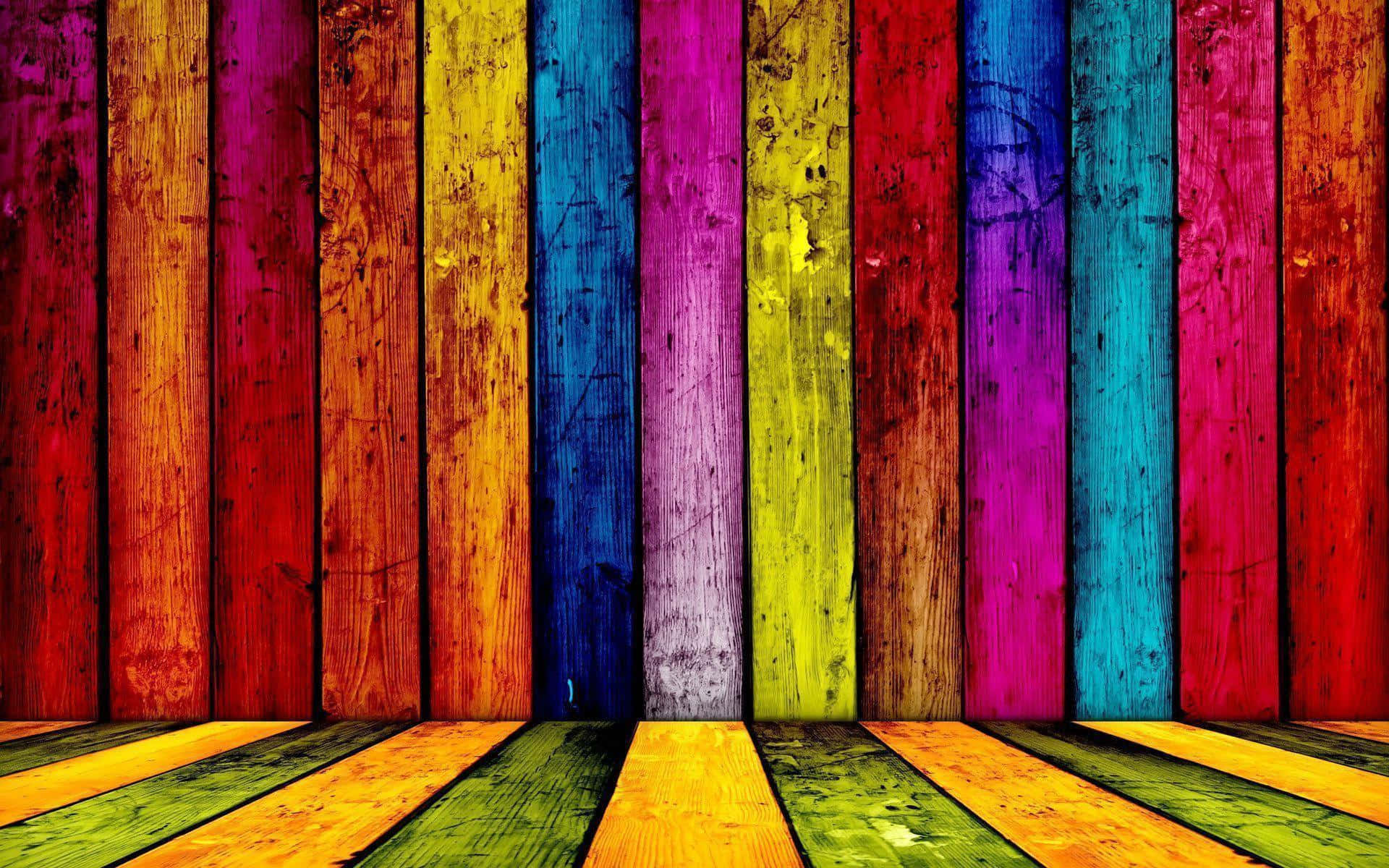 Digital Artwork Of Cool Colored Wood Planks Wallpaper