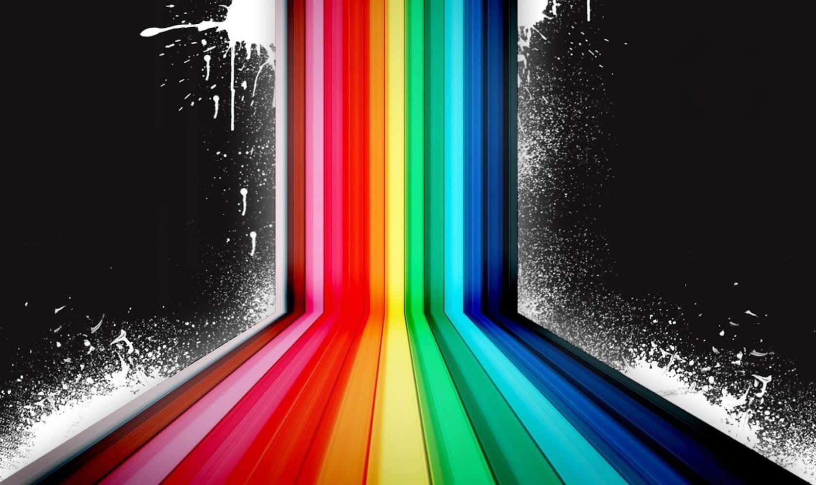 Umfundo Colorido Em Arco-íris Com Respingos De Tinta Papel de Parede