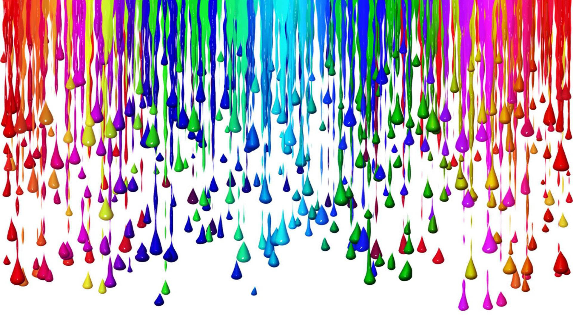 Colorful Paint Drips On A White Background Wallpaper