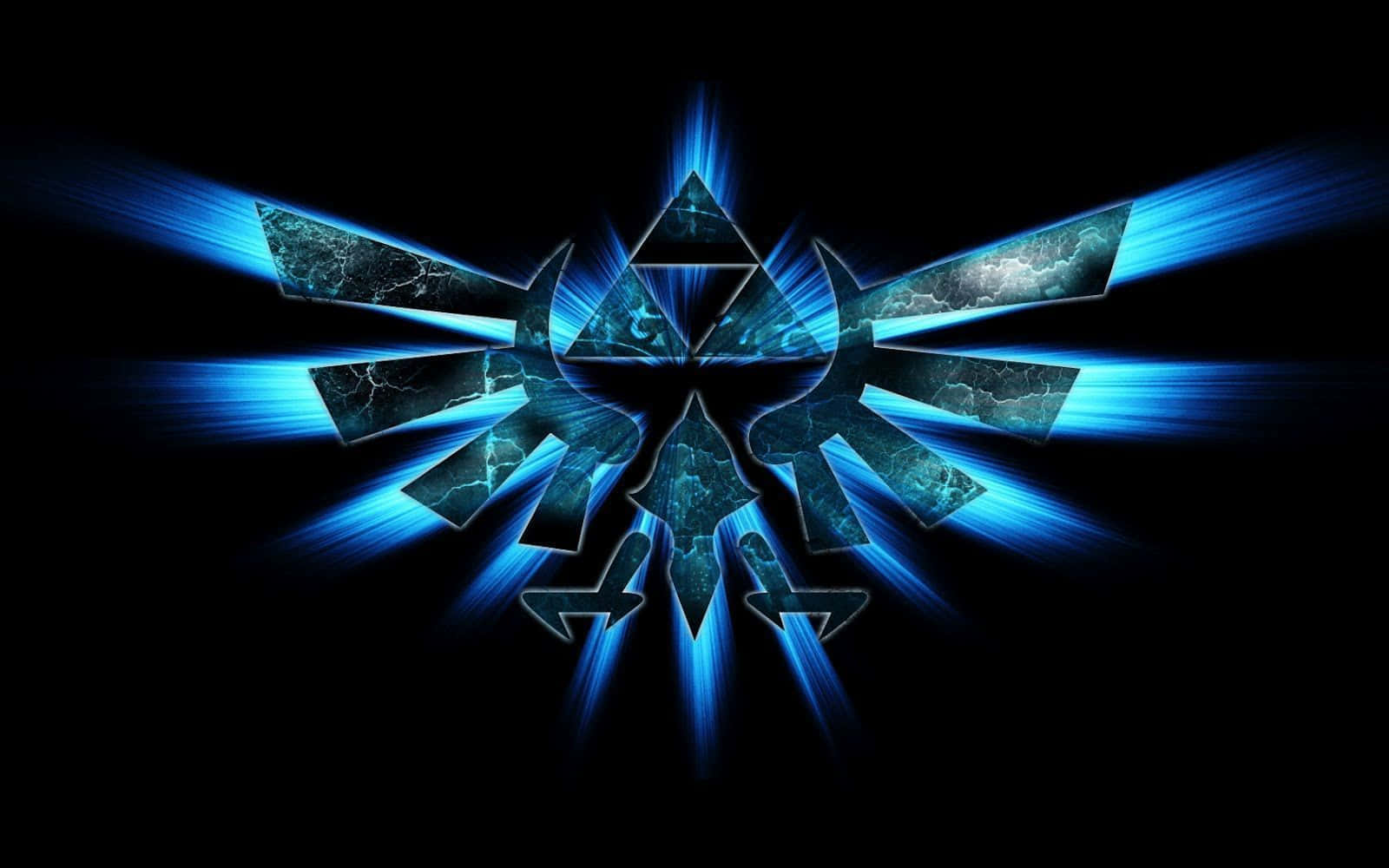 Legendenom Zelda-logotypen Med Blåa Ljus. Wallpaper