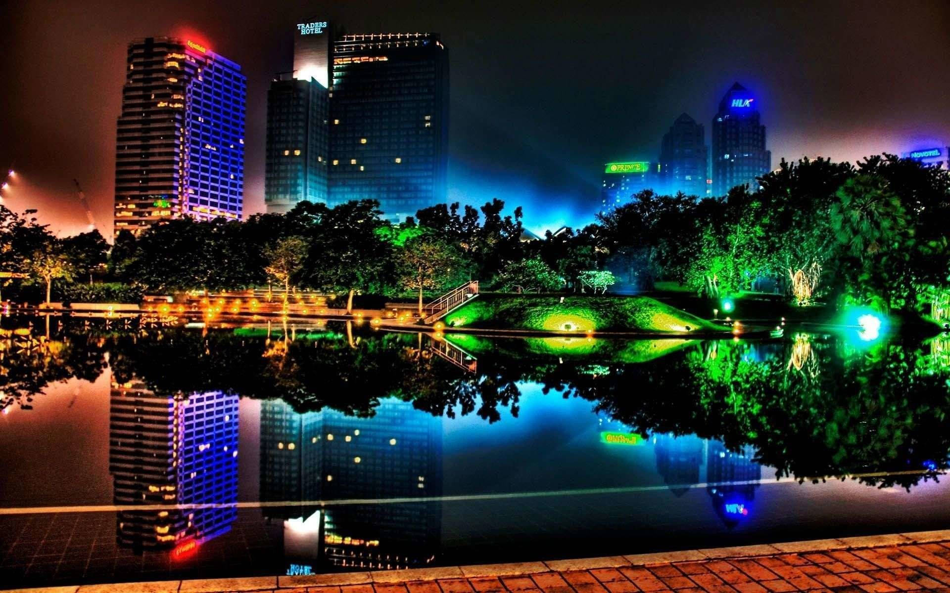Download Cool Desktop Singapore City Lights Wallpaper 