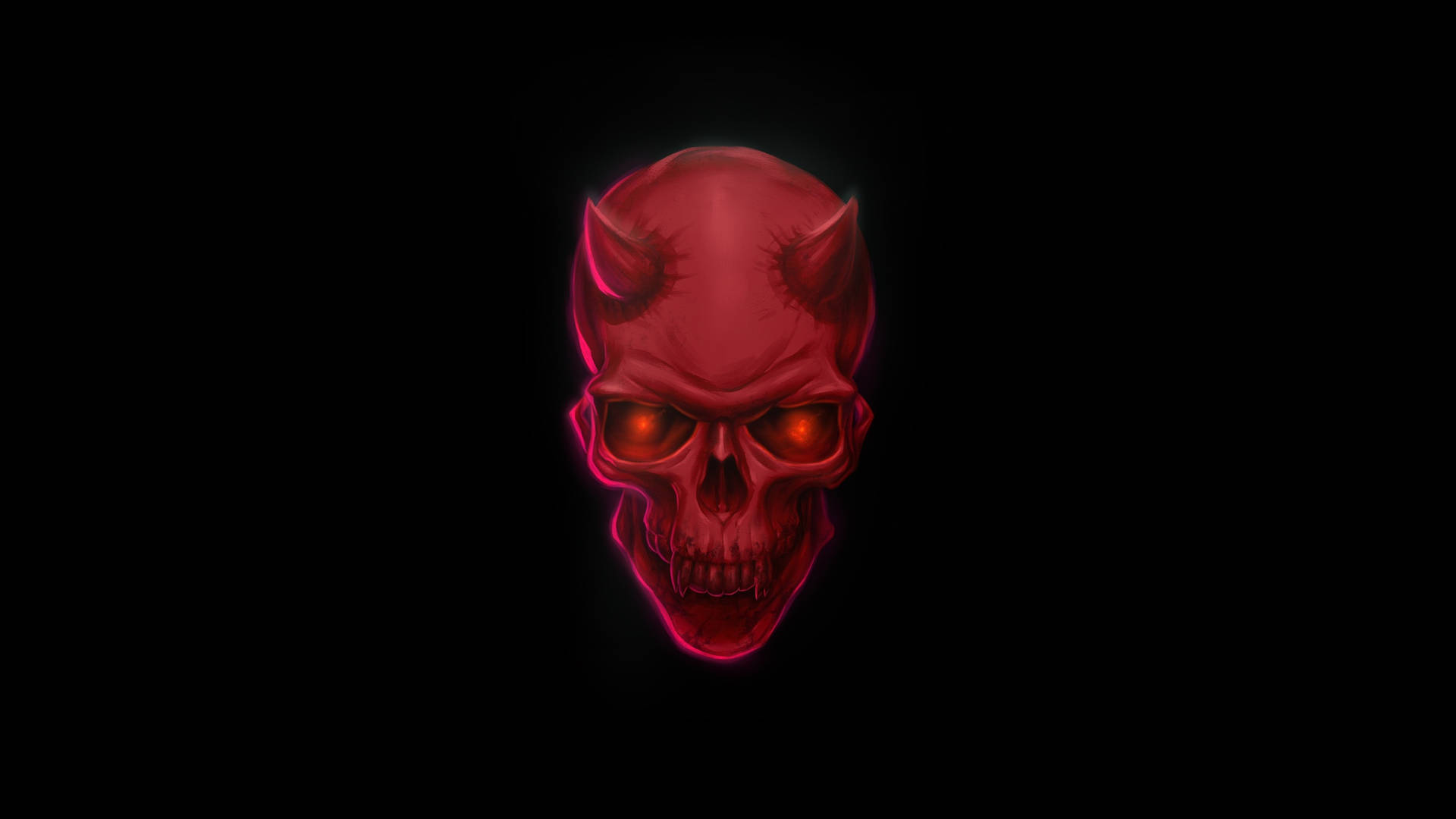 Kølig Devil Rød Skull vil bringe liv til din skærm. Wallpaper