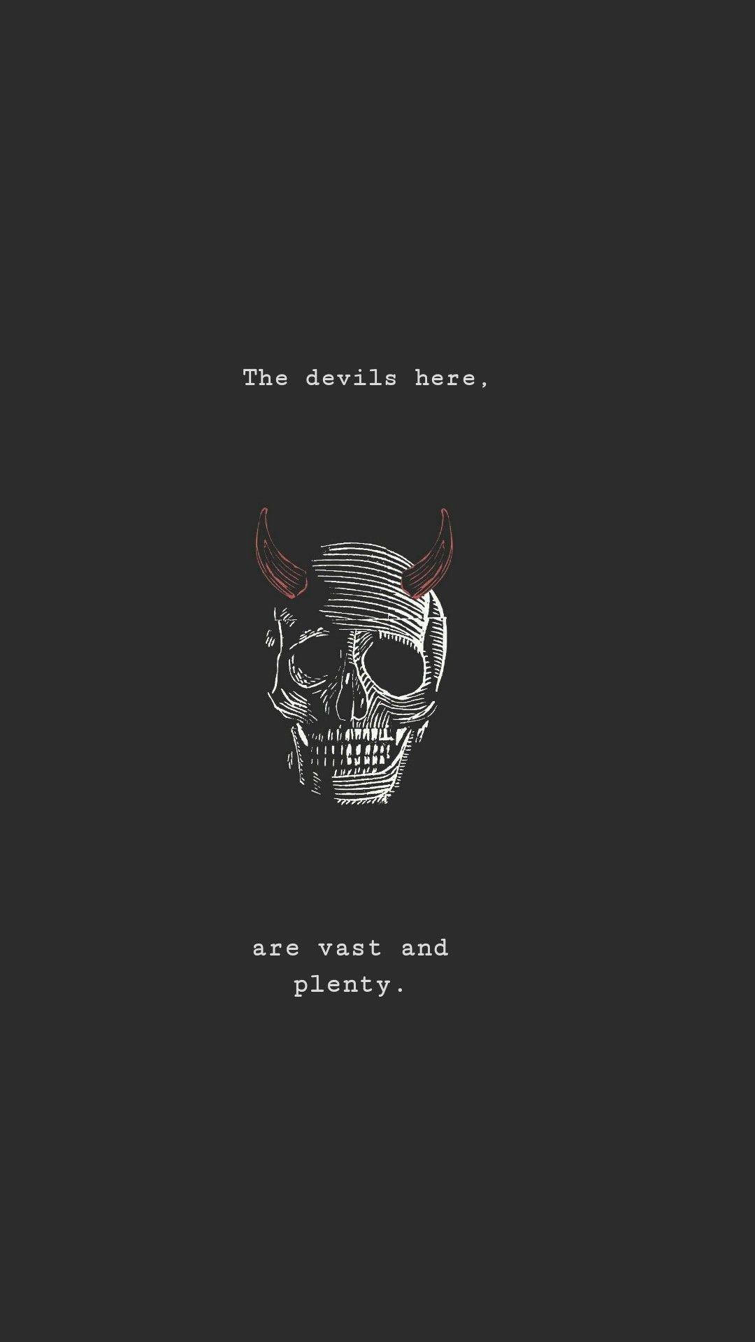 Cool Devil Skull Quote Wallpaper