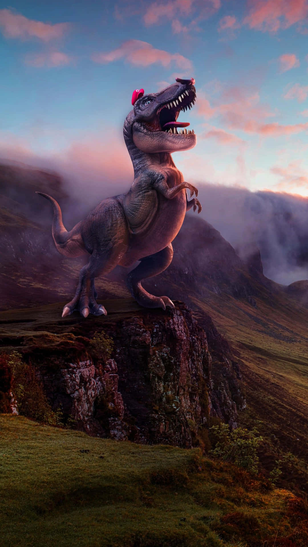 Dinosauriogenial En Una Montaña Escarpada. Fondo de pantalla