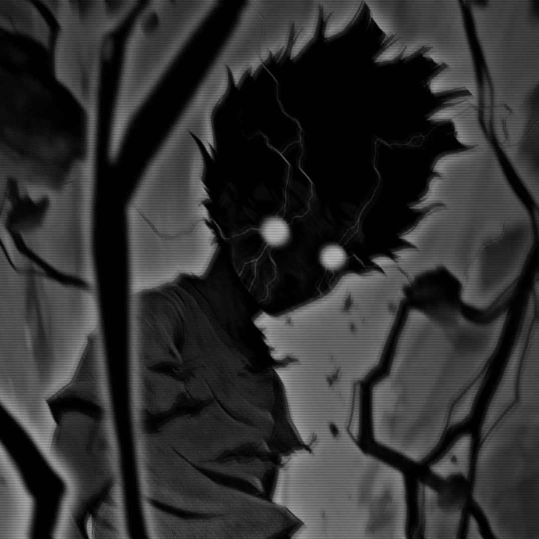 A Black And White Image Of A Boy In The Forest
