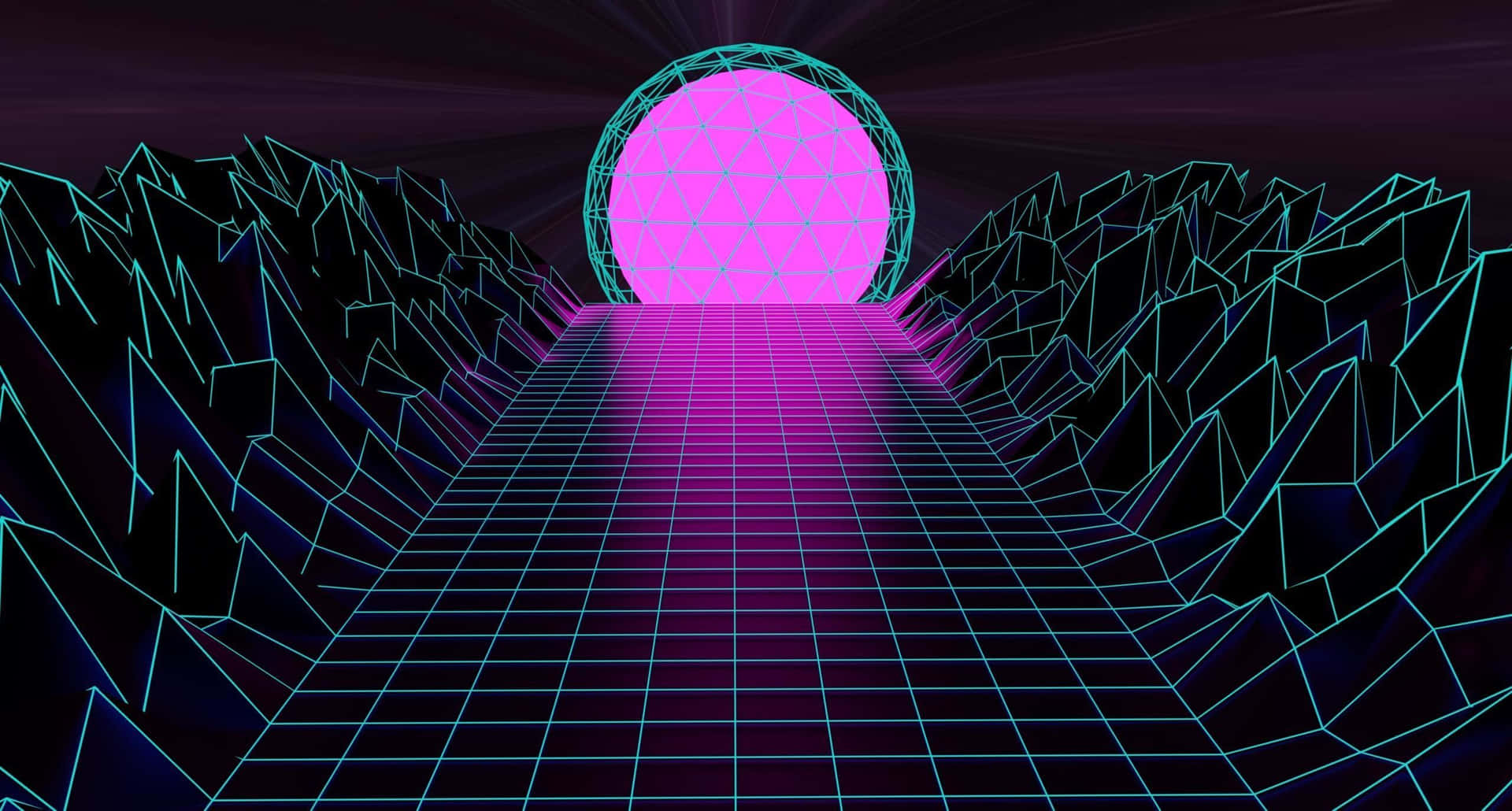 Et neon lys skinner gennem en tunel af stjerner Wallpaper