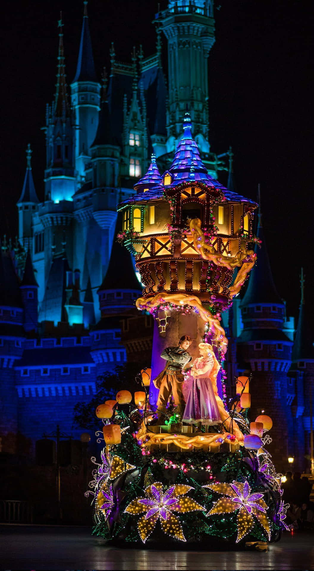Magical Disney Castle under a Starry Night Sky Wallpaper