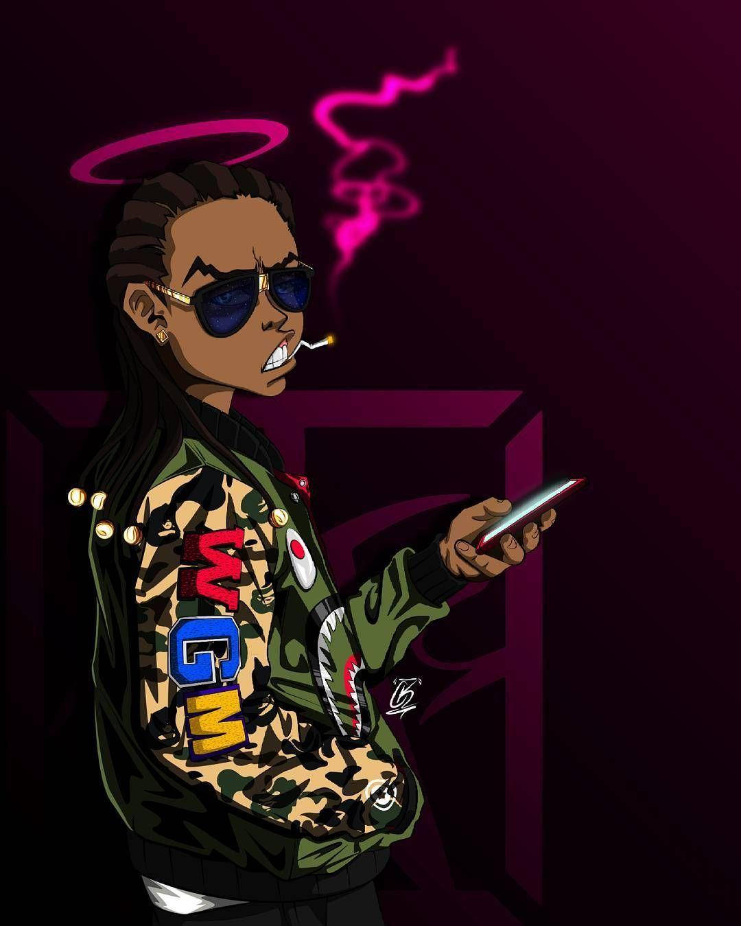 Cool Dope Gangster Cartoon Background