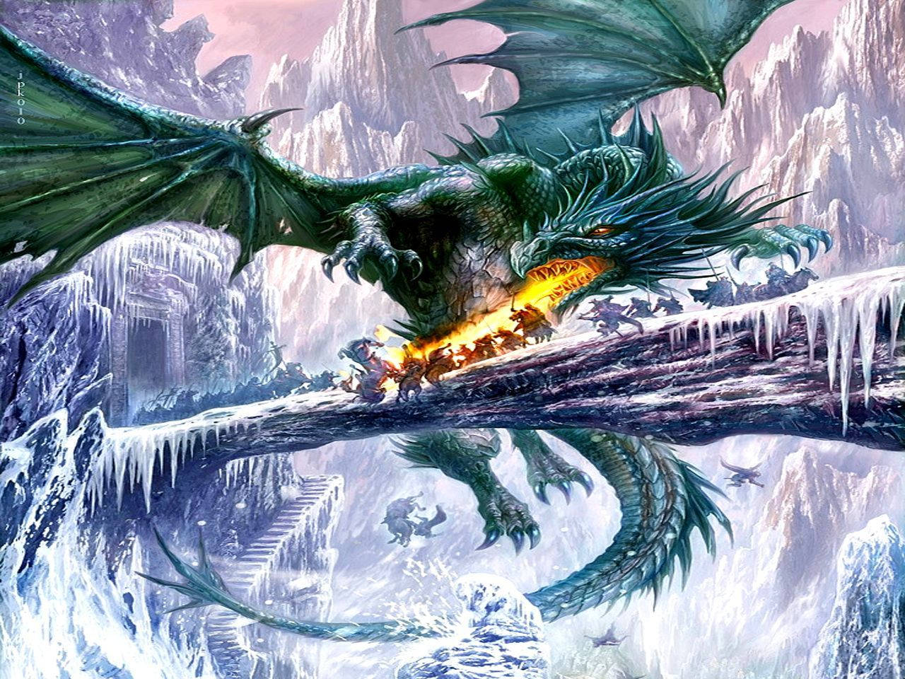 Cool Dragon Frozen Castle Wallpaper